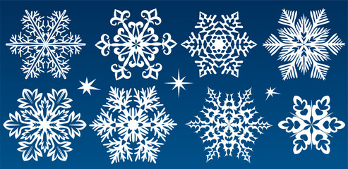 set of snowflakes - 650191763