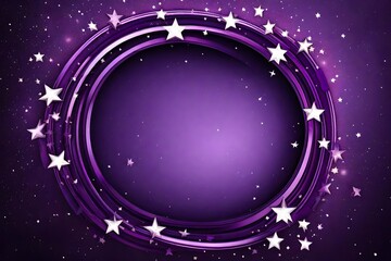 Obraz premium Starry purple circle frame with copy space