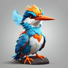 Fototapeta premium Kingfisher Bird Illustration AI Generative