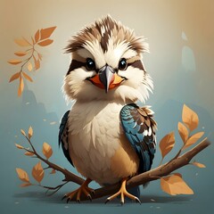Fototapeta premium Kookaburra Bird Illustration AI Generative