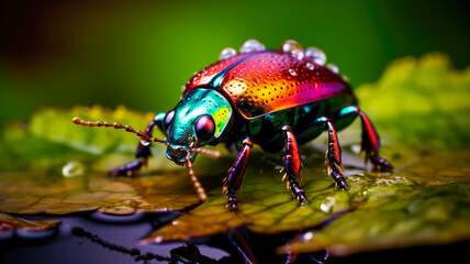 Makrofotografie von einem Käfer. Generiert mit KI