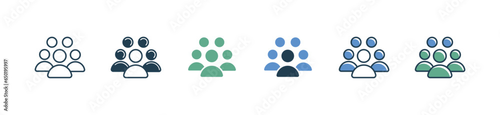 Poster group of human resource teamwork development icon vector employee leadership manager development illustration for web and app