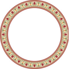 Vector colored round classical Greek ornament. European ornament. Border, frame, circle, ring Ancient Greece, Roman Empire..