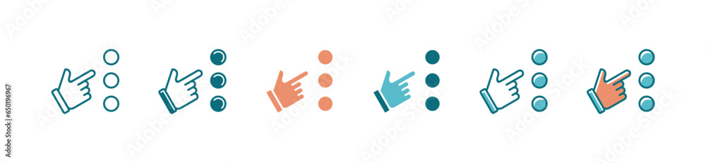 Poster hand pointer picking strategy option icon vector business solution action pointing target decision symbol illustration