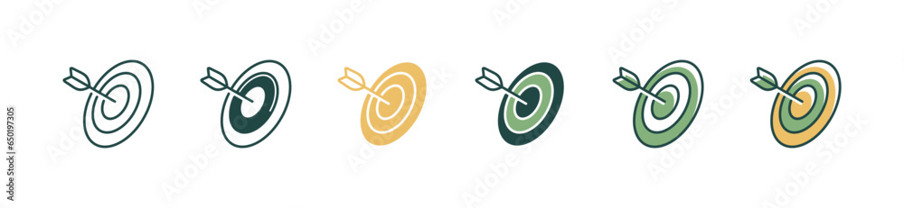 Aufkleber archery target center arrow goal icon vector business challenge bullseye success objective strategy 
