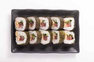 [メバチマグロ]　鉄火納豆巻き