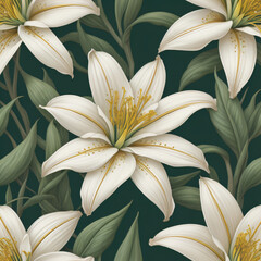 seamless background with lilies