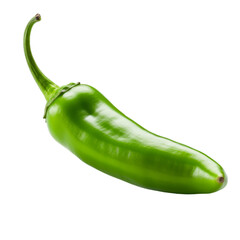 Green chili isolated on transparent background, Generative ai