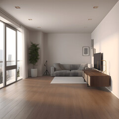 Fototapeta na wymiar Modern interior design of apartment, empty living room