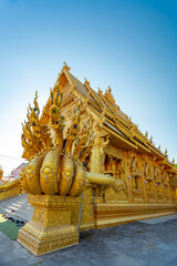 Golden temple in Nan, Thailand (Wat Sri Phan Ton)	