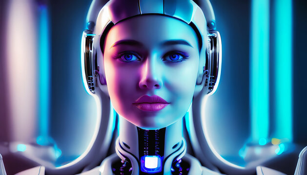 humanoid robot woman .Generative AI