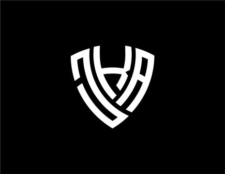 JKA creative letter shield logo design vector icon illustration