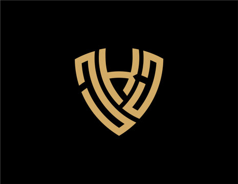 JKJ creative letter shield logo design vector icon illustration