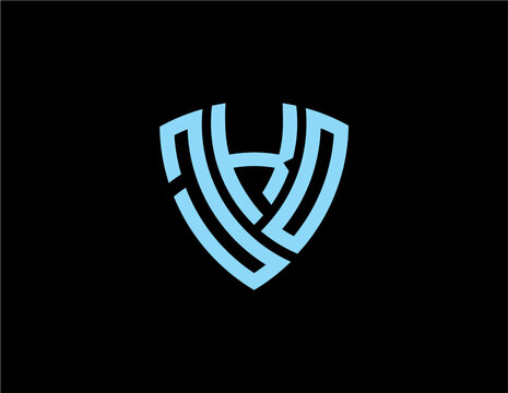 JKO creative letter shield logo design vector icon illustration