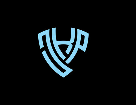 JKP creative letter shield logo design vector icon illustration