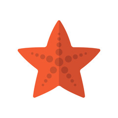 Flat Design Style Starfish icon. mollusk invertebrate sea animal. coral marine animal. sea stars logo starshaped echinoderms class Asteroidea. vector illustration design