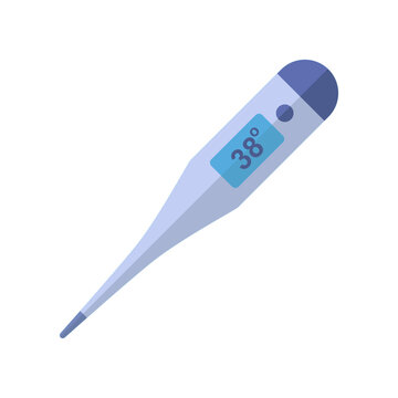 Flat Design Style Thermometer icon. Glass medical digital thermometer for fever measurement diagnostic. logo pictogram for medical and healthcare Vector illustration design