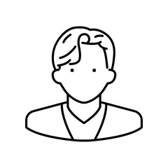 comma hair line icon. vintage male hairstyle barber shop logo. Men's hairstyle short length. vector illustration design