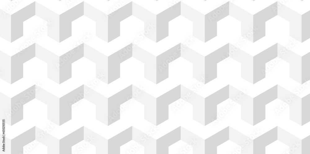 Sticker seamless geometric pattern abstract background. abstract cubes geometric white and gray color hexago