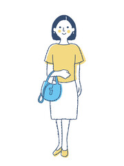 笑顔の女性　全身