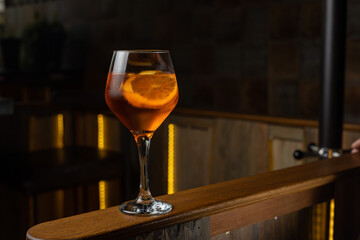 Alcoholic cocktail prepared by bartender