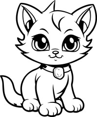 Cat animal vector, coloring page