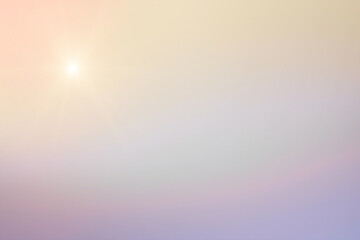 Abstrato. luz solar turva praia colorido fundo bokeh borrado com efeito retrô céu pôr do sol de outono ton azul brilhante, branco e cor laranja calma. - obrazy, fototapety, plakaty