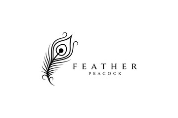 Beautiful peacock feather logo design