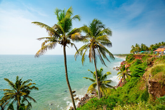 Varkala beach in Kerala, India	