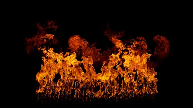 Super Slow Motion Shot of Flame Explosion Isolated on Black Background at 1000fps.