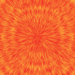 Vector abstract pattern in the form of lines and ink arranged in a circle on an orange background