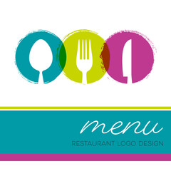 Vector restaurant menu design simple cutlery signs
