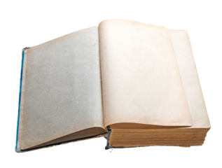 Open old book with blank pages for your design isolated file PNG