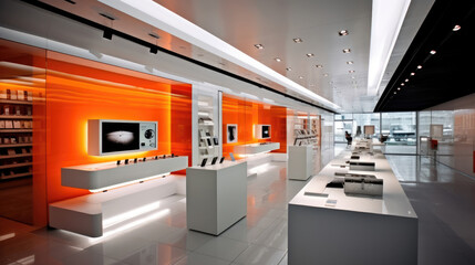 Interior of an electronics store, gadget store