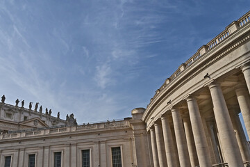 Città del Vaticano, il colonnato del Bernini in piazza San Pietro - Roma - obrazy, fototapety, plakaty