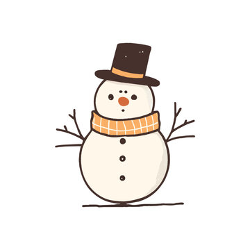 Cute snowman cartoon image