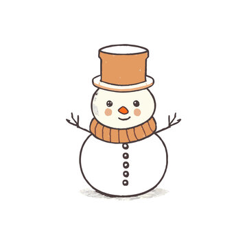 Cute snowman cartoon image