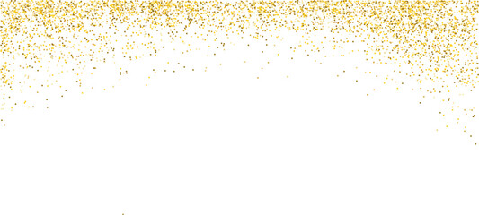 Golden glitter background. Falling glitter confetti. Luxury sparkling confetti. Celebration falling gold glitter. The dust golden sparks.
