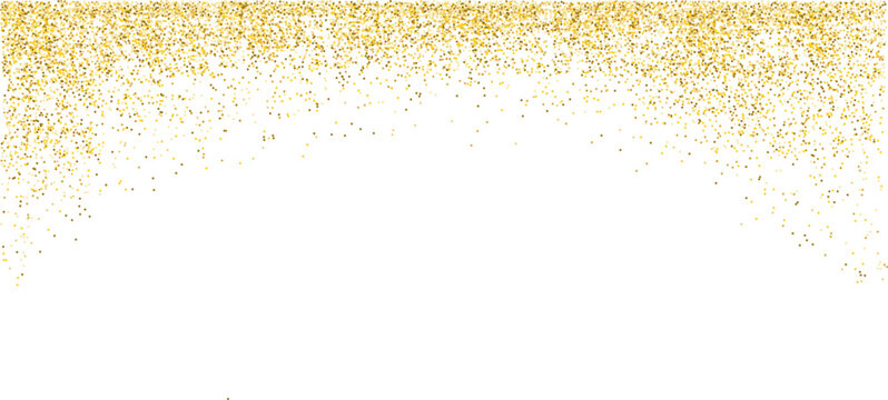 Golden glitter background. Falling glitter confetti. Luxury sparkling confetti. Celebration falling gold glitter. The dust golden sparks.