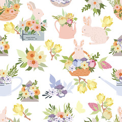 Obraz na płótnie Canvas bunny seamless pattern