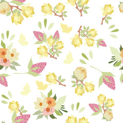 Fototapeta premium flowers seamless pattern