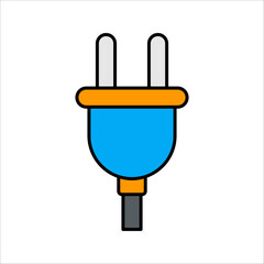 Electrical plug icon. Uk electric plug icon. Wire, cable of energy disconnect. vector illustration on white background