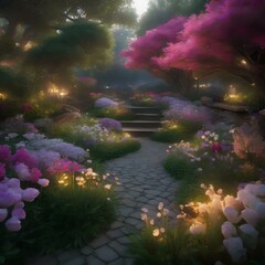 A garden where flowers release fragrances that trigger vivid, magical dreams when inhaled3