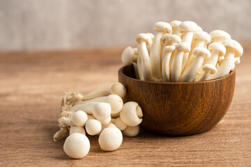 Shimeji, Fresh white bunapi mushroom from Asia.