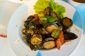 Spicy fried abalone, Chinese cuisine