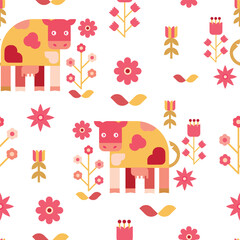cows seamless pattern