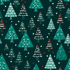 Obraz premium Christmas is here! Varied Pattern of Tree. Generative AI illustration.