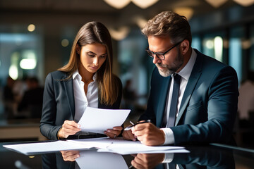 Legal Minds Unite Professionals Advising Client, Discussing Documents in Office - Expert Legal Consultancy. created with Generative AI