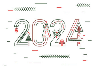 New year 2024 logo with custom typography