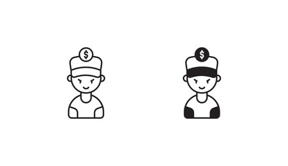 Cashier icon design with white background stock illustration